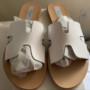 GREECE WHITE LEATHER SANDALS